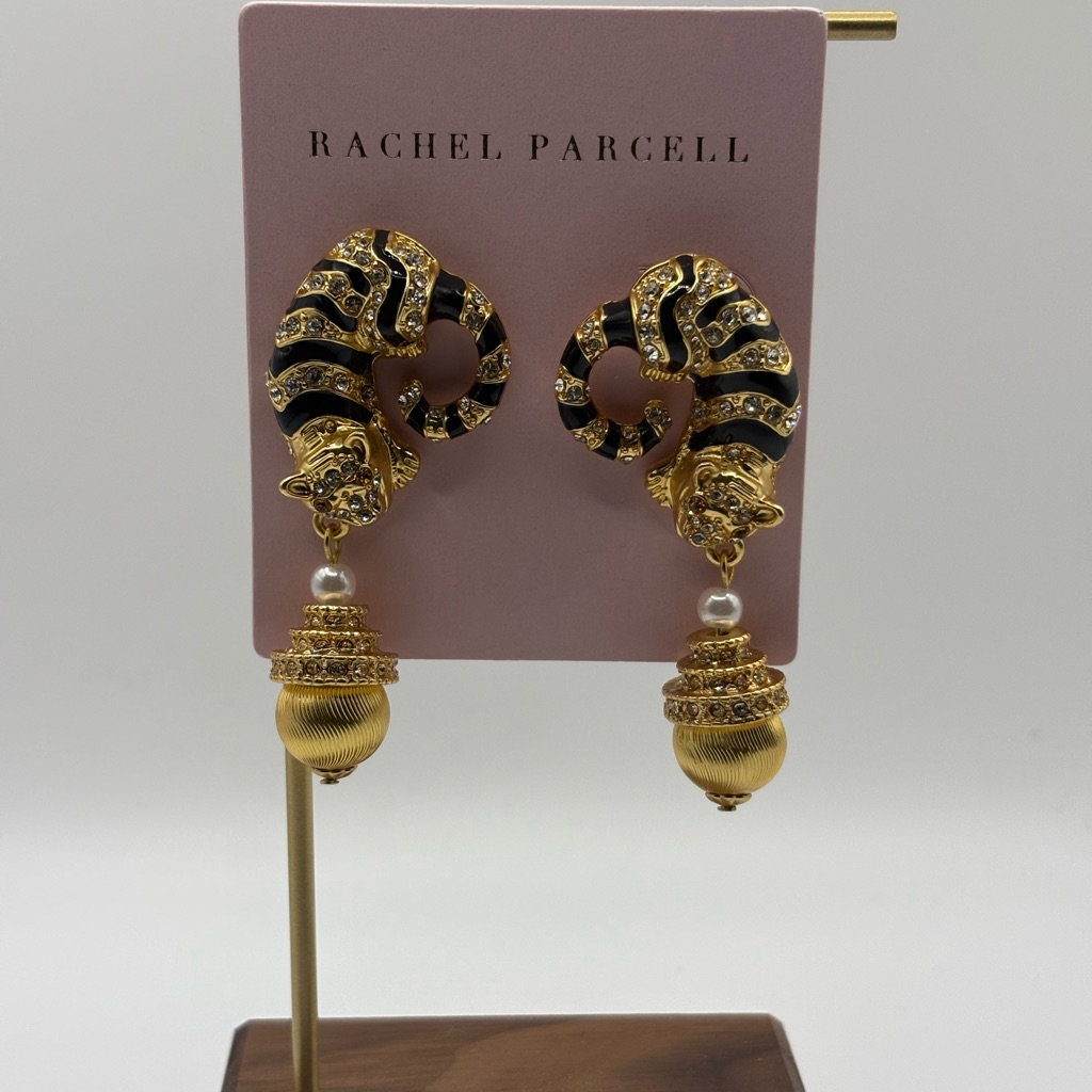 Rachel Parcell Gold And Black Statement Earrings